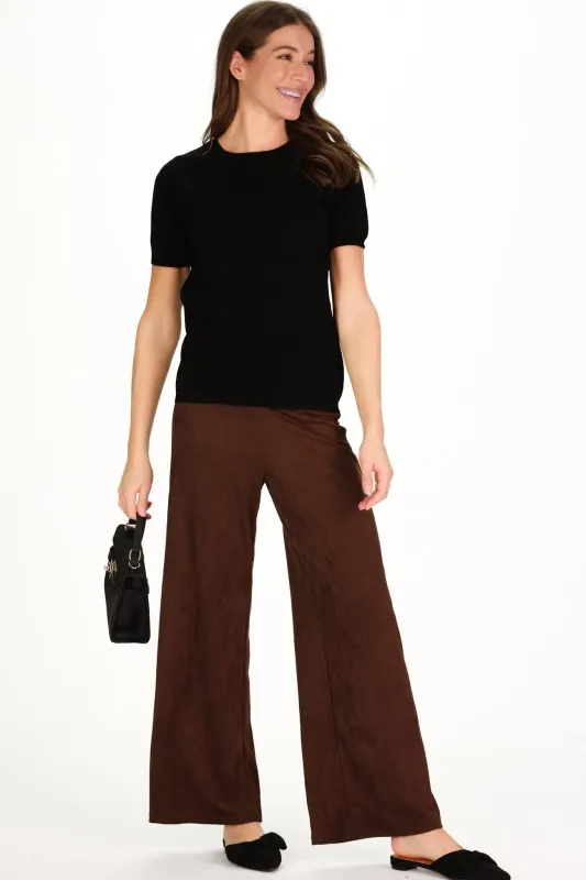 Suede Sasha Pant in Chicory sold by Duffield Lane