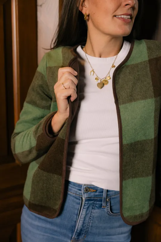 Jenny Jacket in Reversible Brushed Plaid sold by Duffield Lane