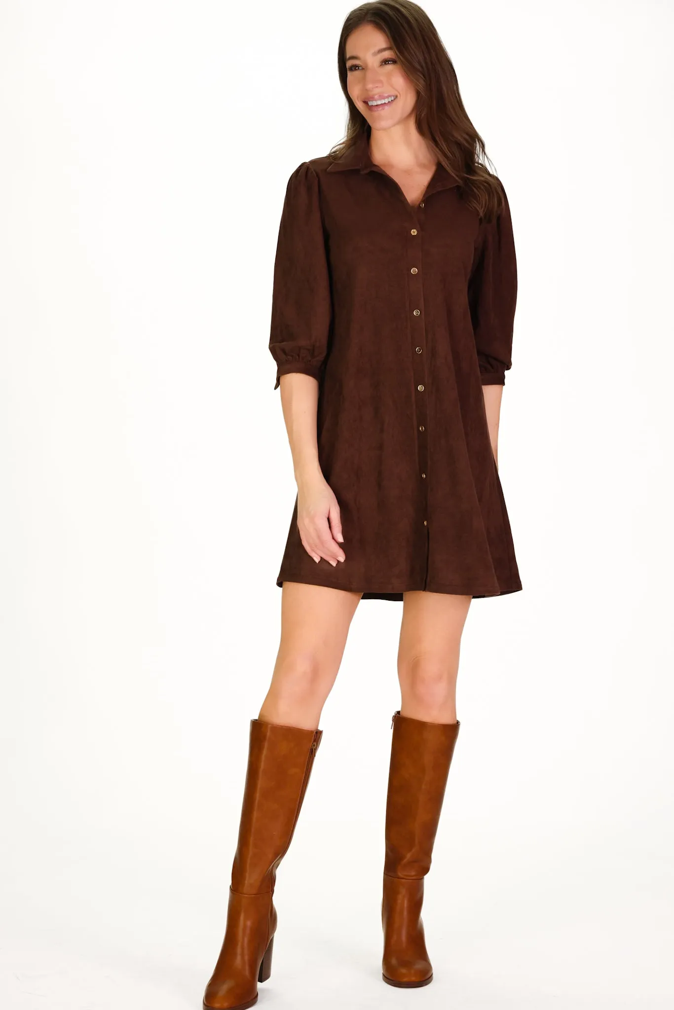 Suede Ashlynn Dress in Chicory sold by Duffield Lane product image thumbnail 5