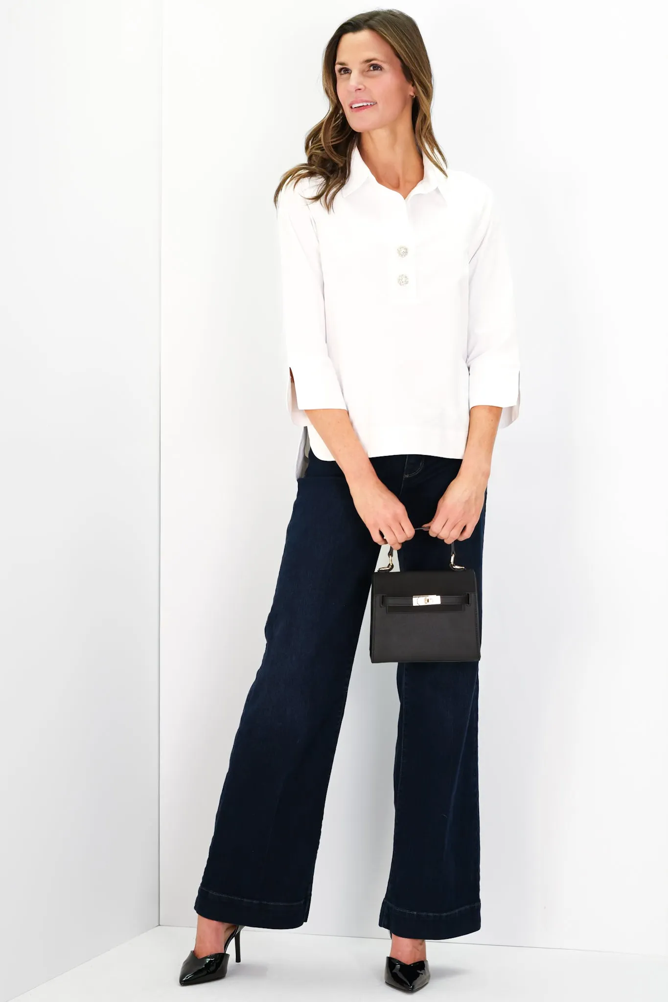 Toni Top in White Oxford sold by Duffield Lane product image thumbnail 4