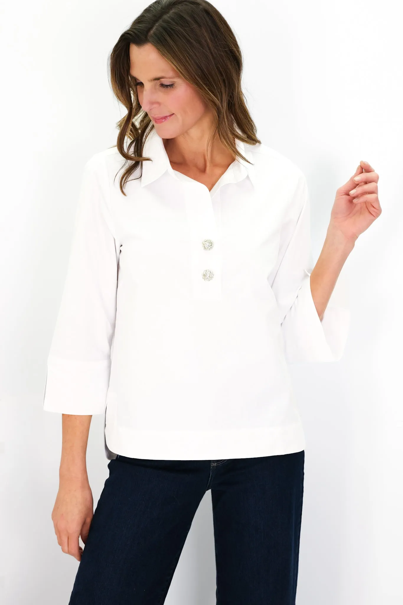Toni Top in White Oxford sold by Duffield Lane product image thumbnail 5