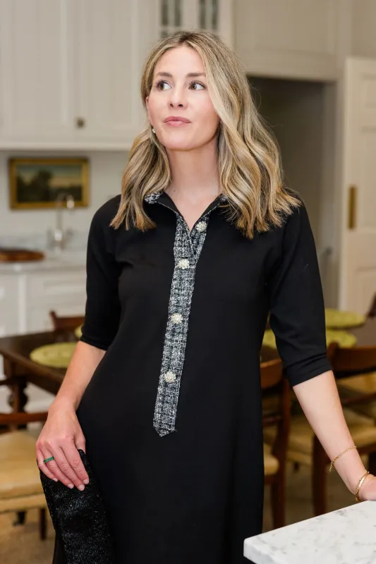 Penny Dress in Black Ponte sold by Duffield Lane