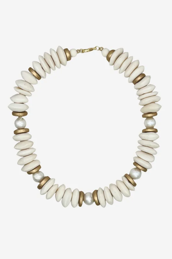 Southern Marc Lagos Collar Necklace in Bone sold by Duffield Lane