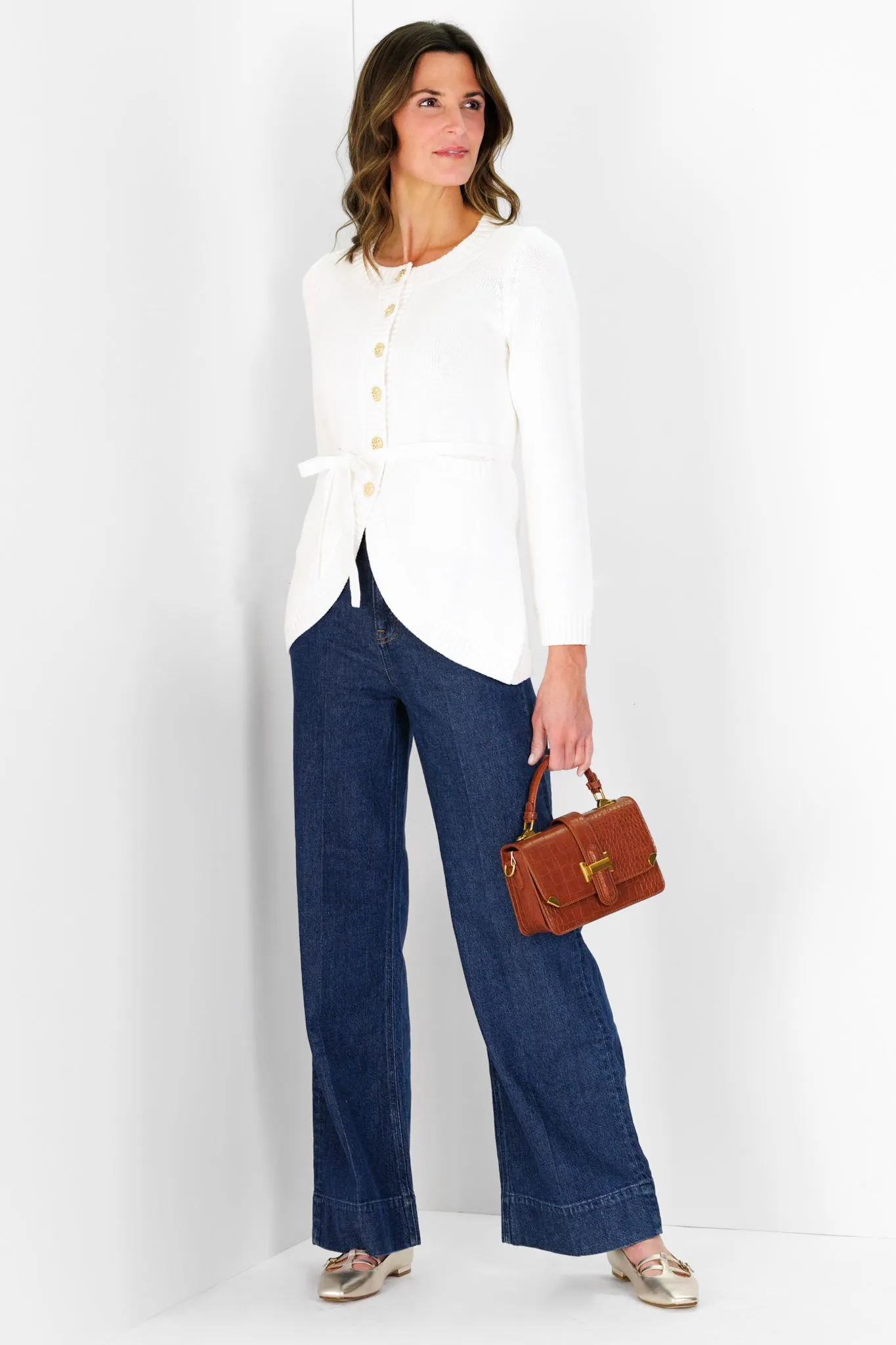 Jewel Neck Cardigan in Ivory sold by Duffield Lane product image thumbnail 2