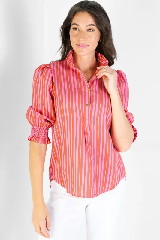 Percy Popover in Red & Pink Stripe made by Duffield Lane