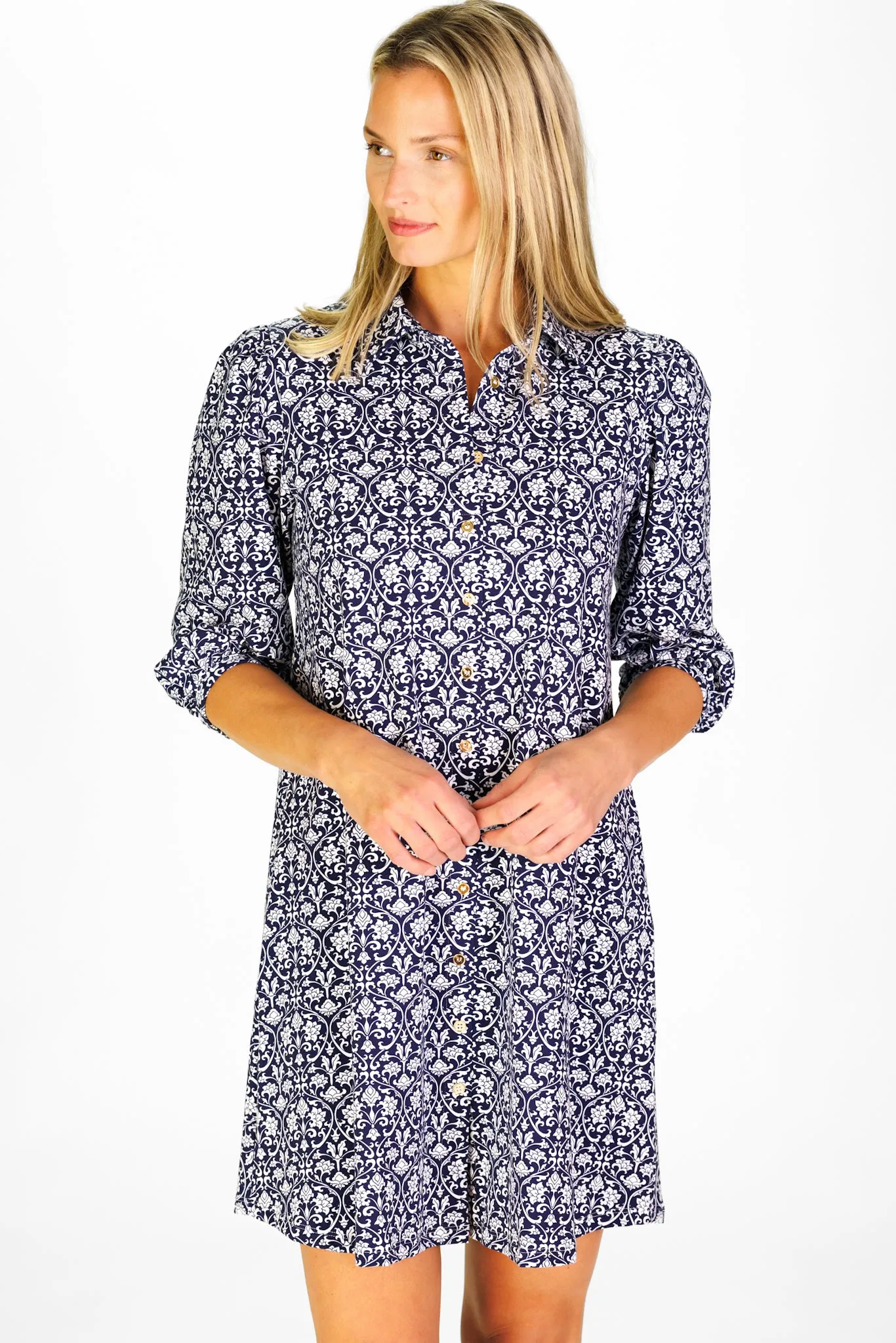 Ashlynn Dress in Navy Filigree sold by Duffield Lane product image thumbnail 5