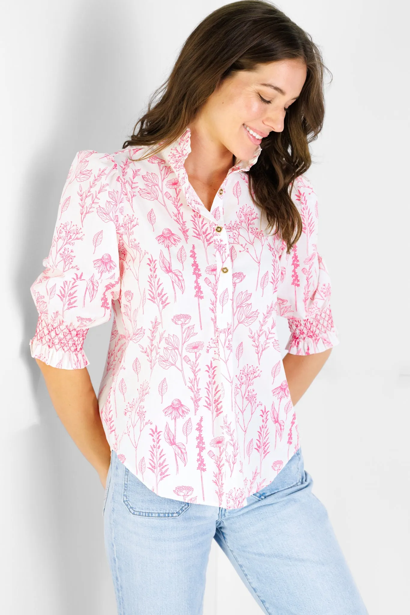 Percy Popover in Pink Floral Toile sold by Duffield Lane