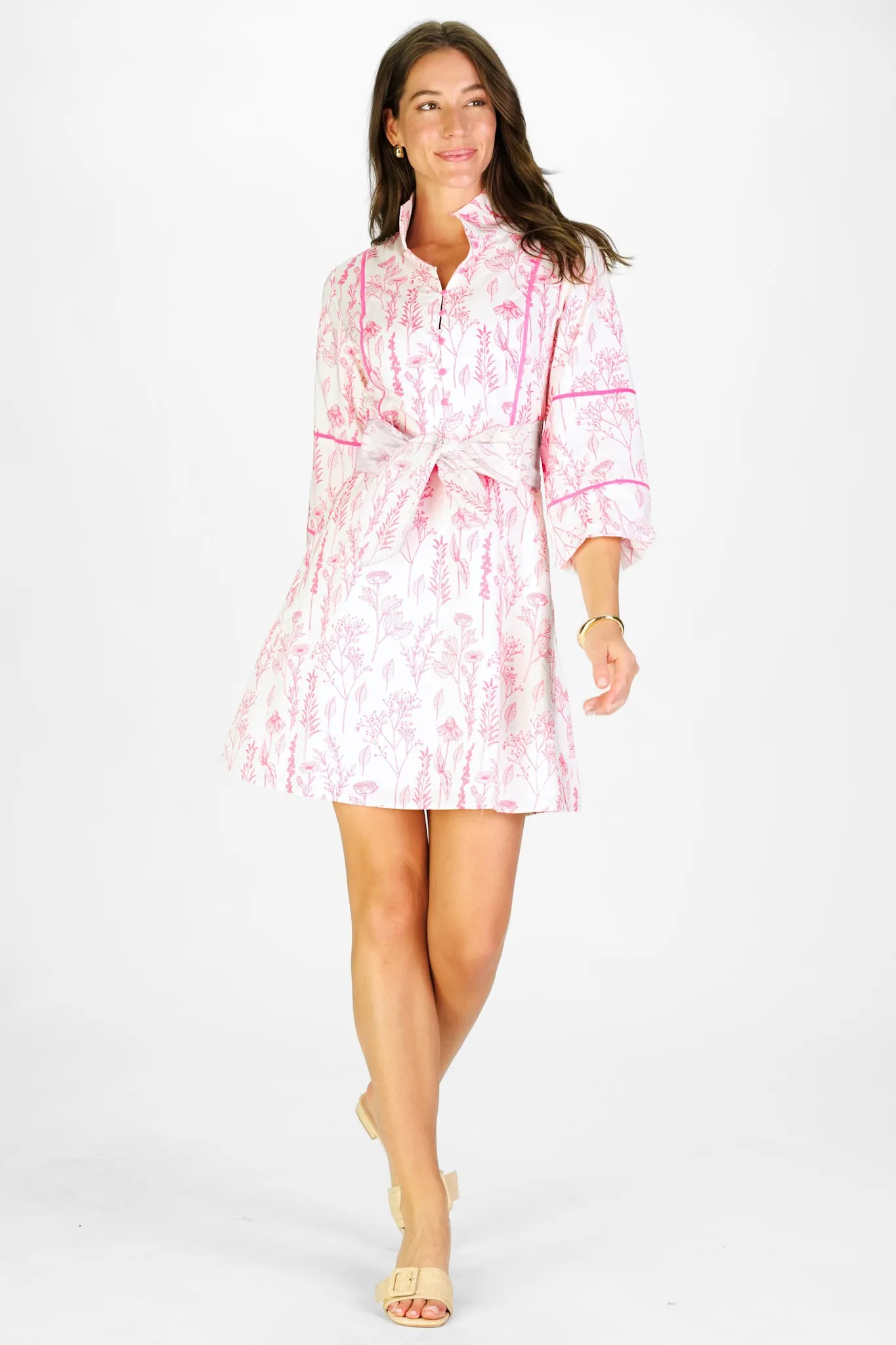 Ellison Dress in Pink Floral Toile sold by Duffield Lane product image thumbnail 2