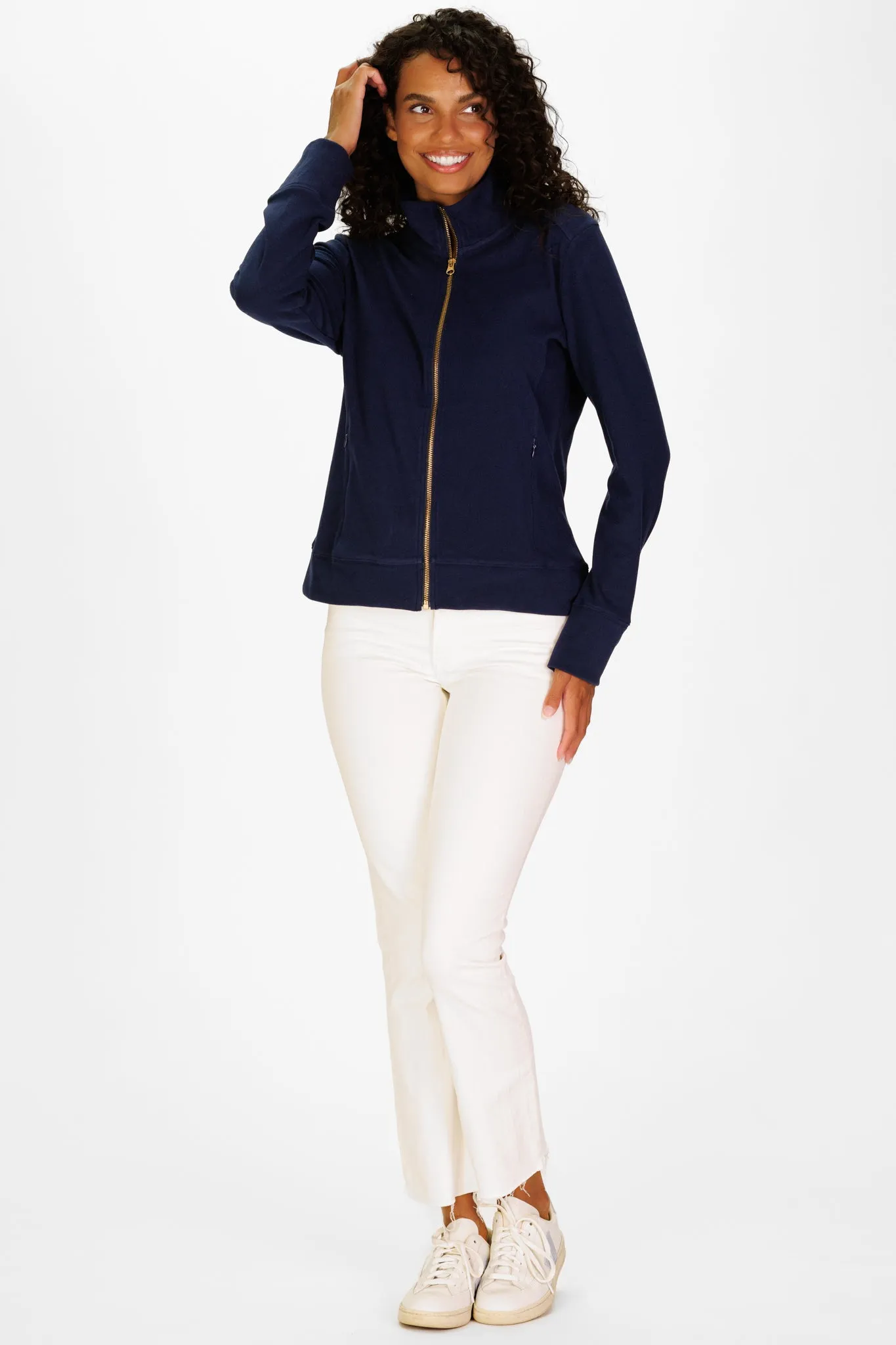 Ayla Zip Up in Navy SuperSoft sold by Duffield Lane product image thumbnail 3