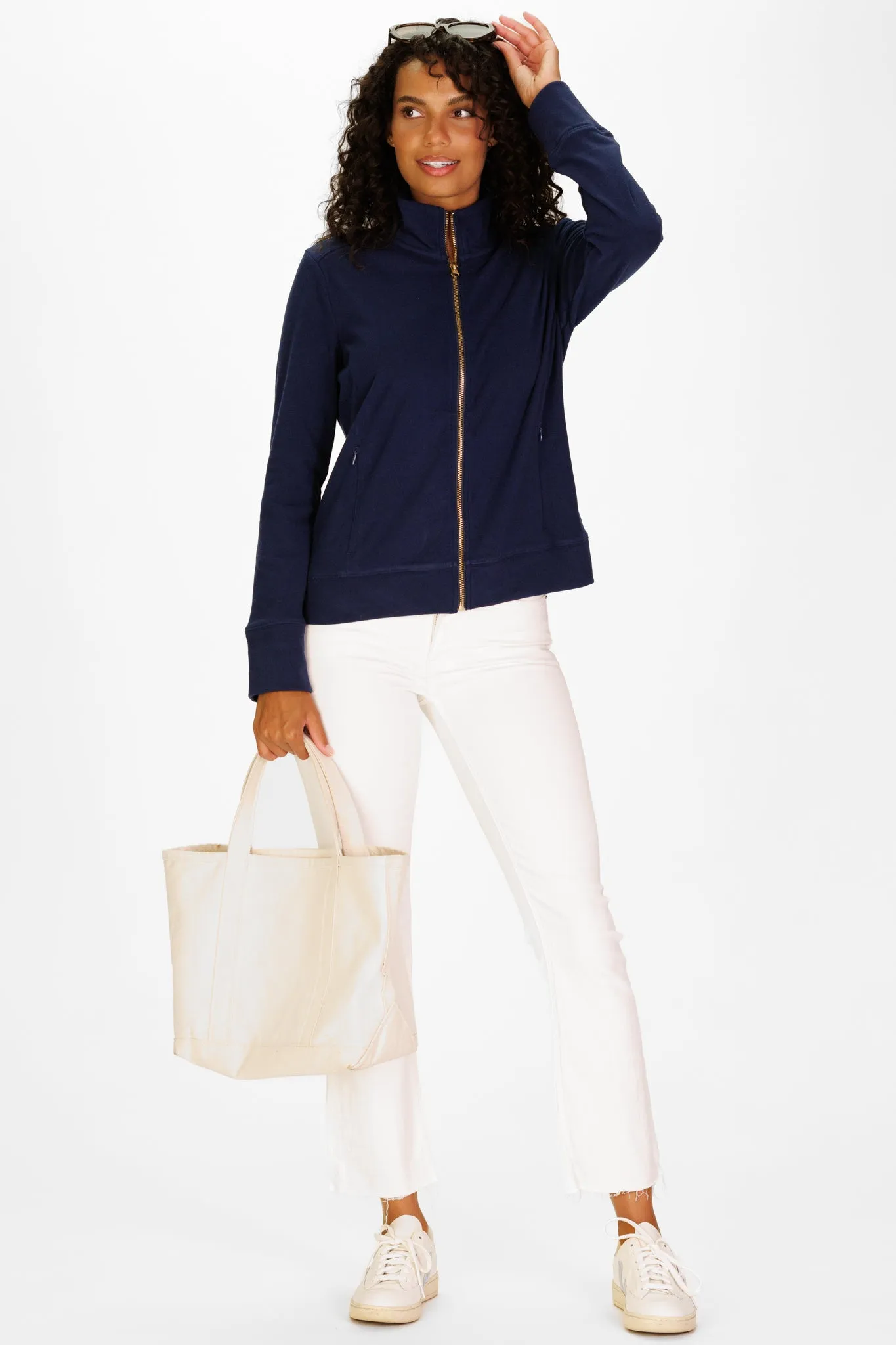 Ayla Zip Up in Navy SuperSoft sold by Duffield Lane product image thumbnail 2