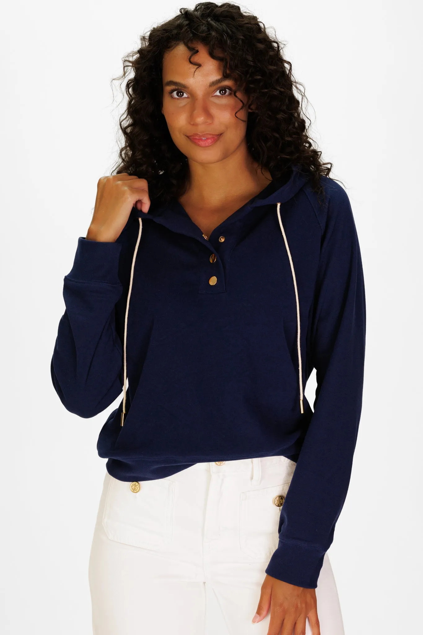 Hastings Hoodie in Navy SuperSoft sold by Duffield Lane product image thumbnail 2