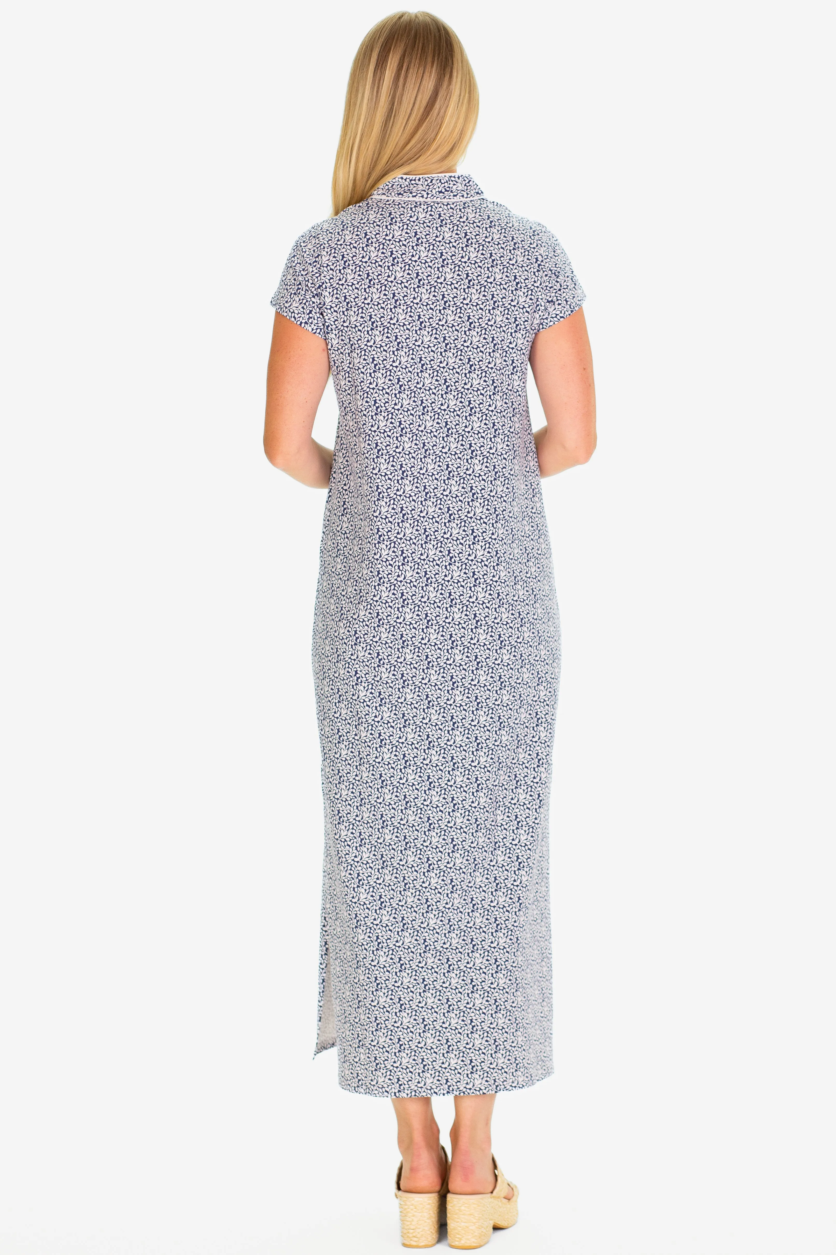The Gaia Maxi Dress in Navy Floret sold by Duffield Lane product image thumbnail 3