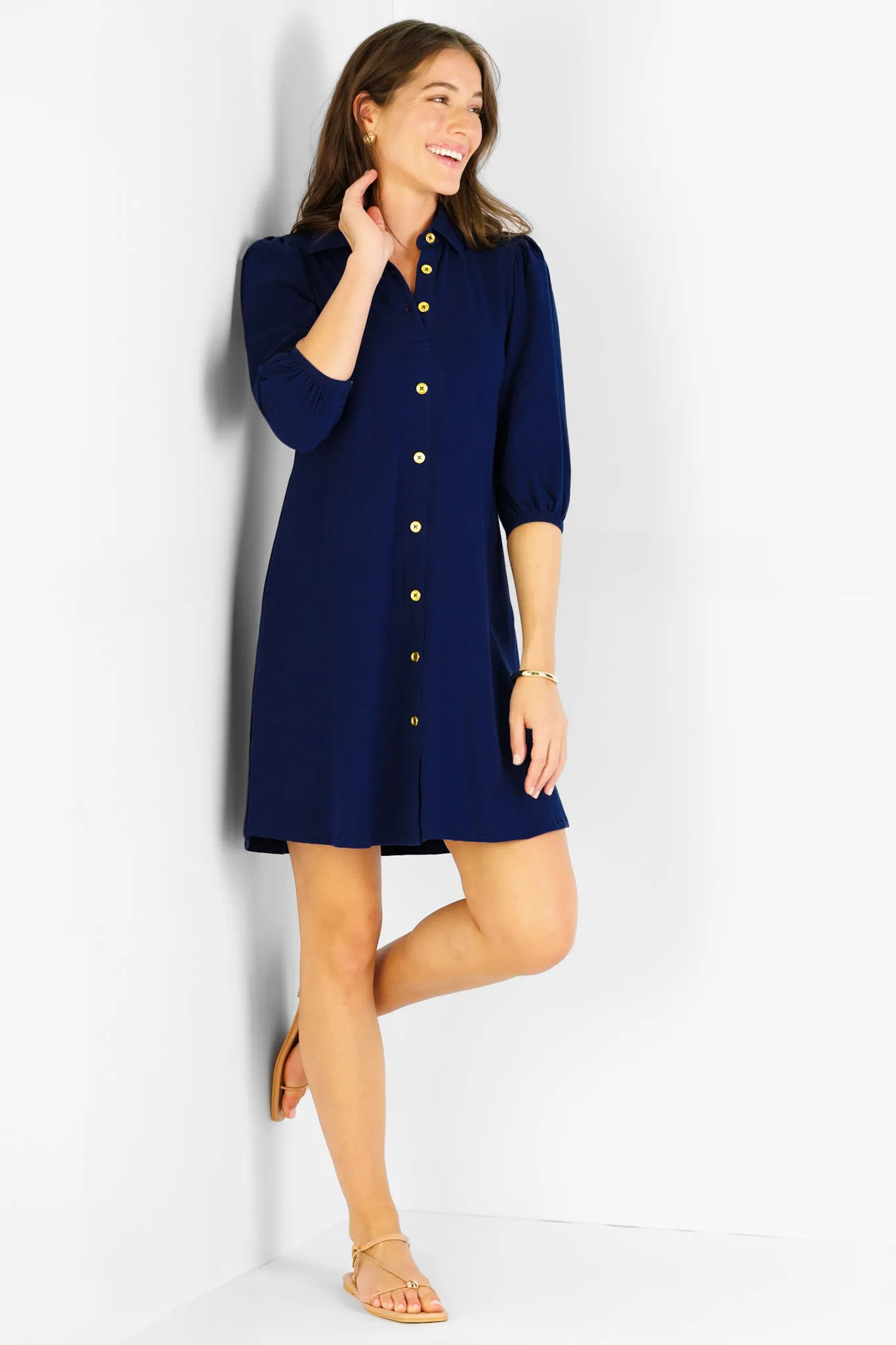Ashlynn Dress in Solid Navy sold by Duffield Lane product image thumbnail 4