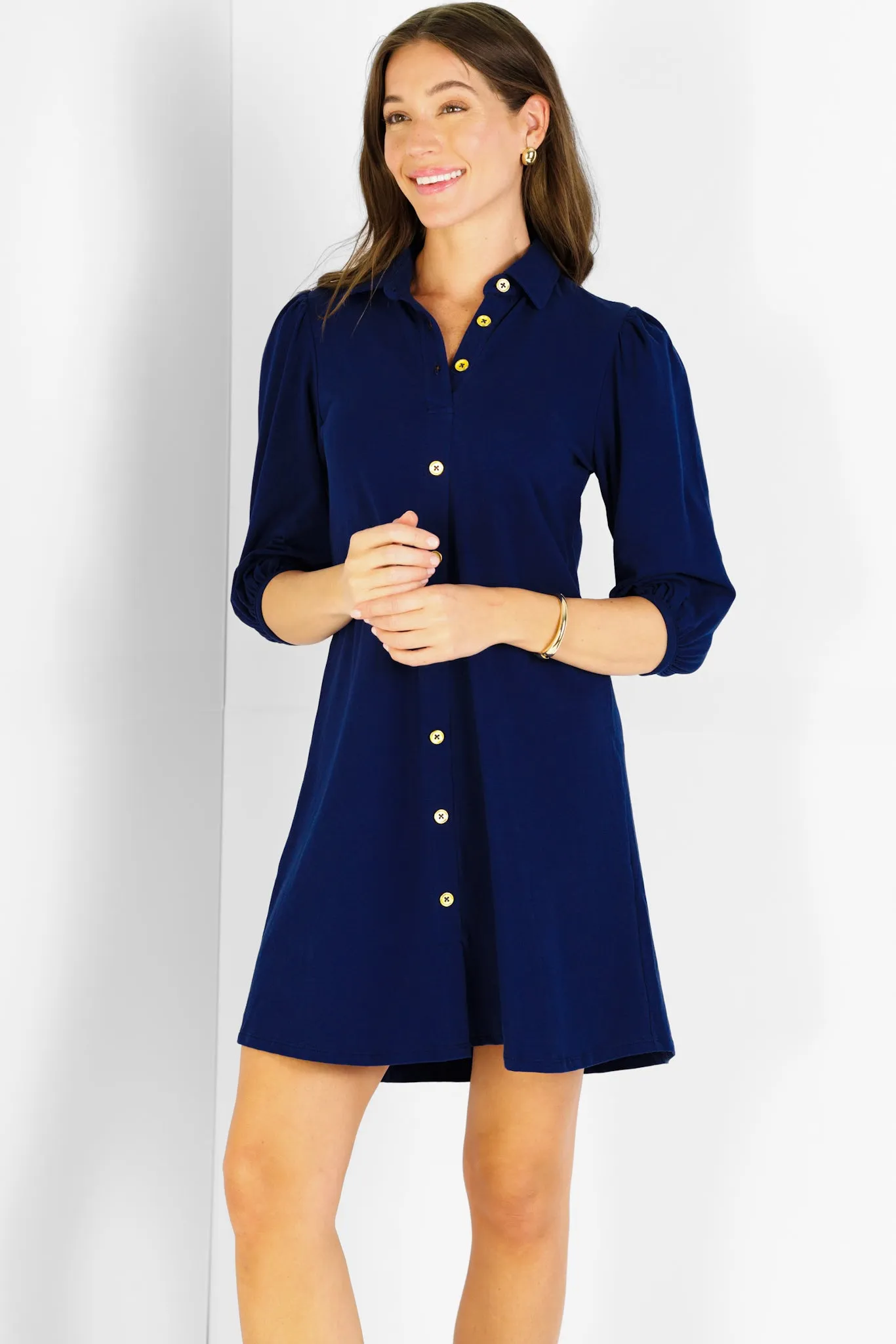 Ashlynn Dress in Solid Navy sold by Duffield Lane product image thumbnail 2