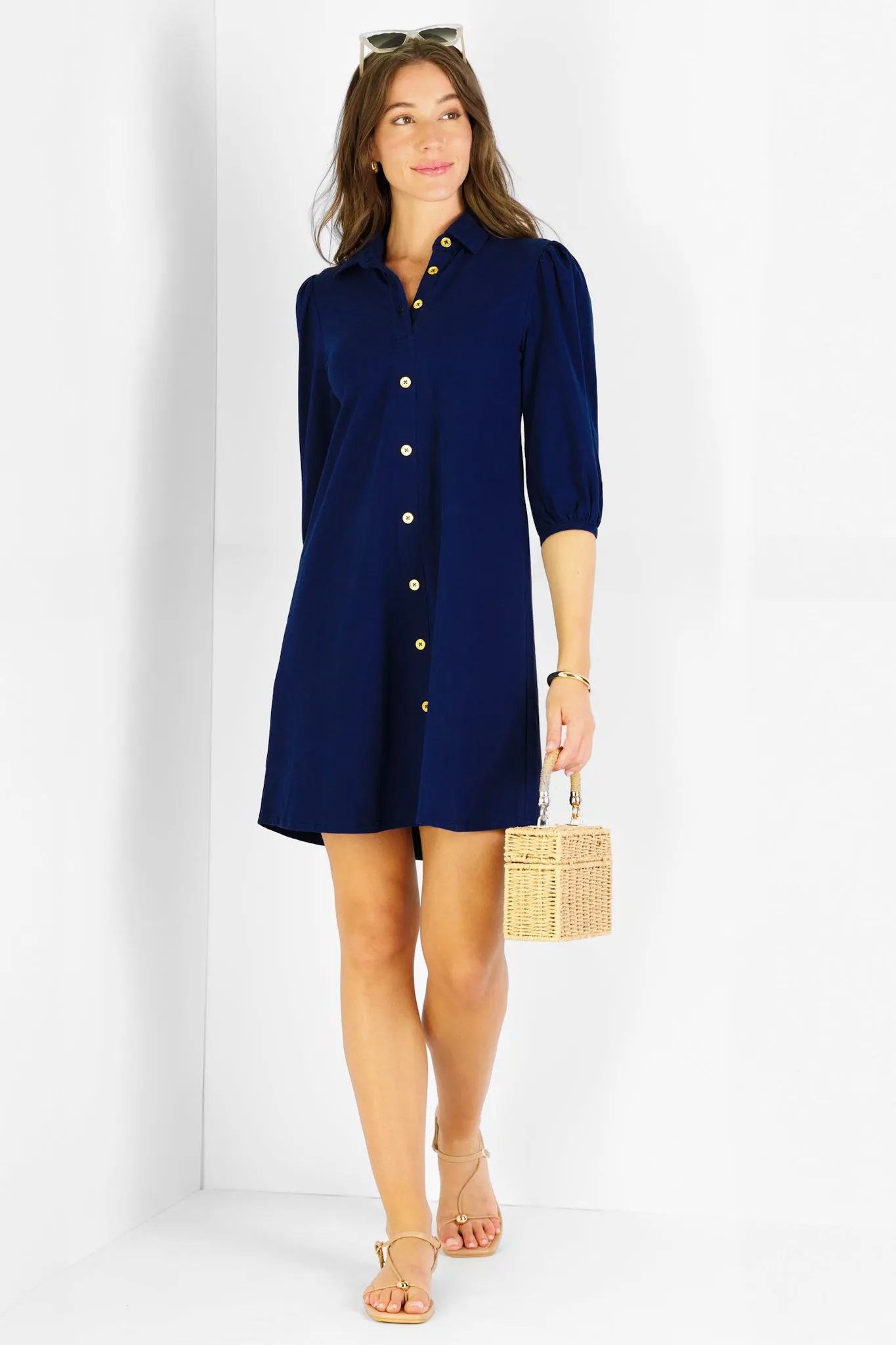 Ashlynn Dress in Solid Navy sold by Duffield Lane product image thumbnail 5