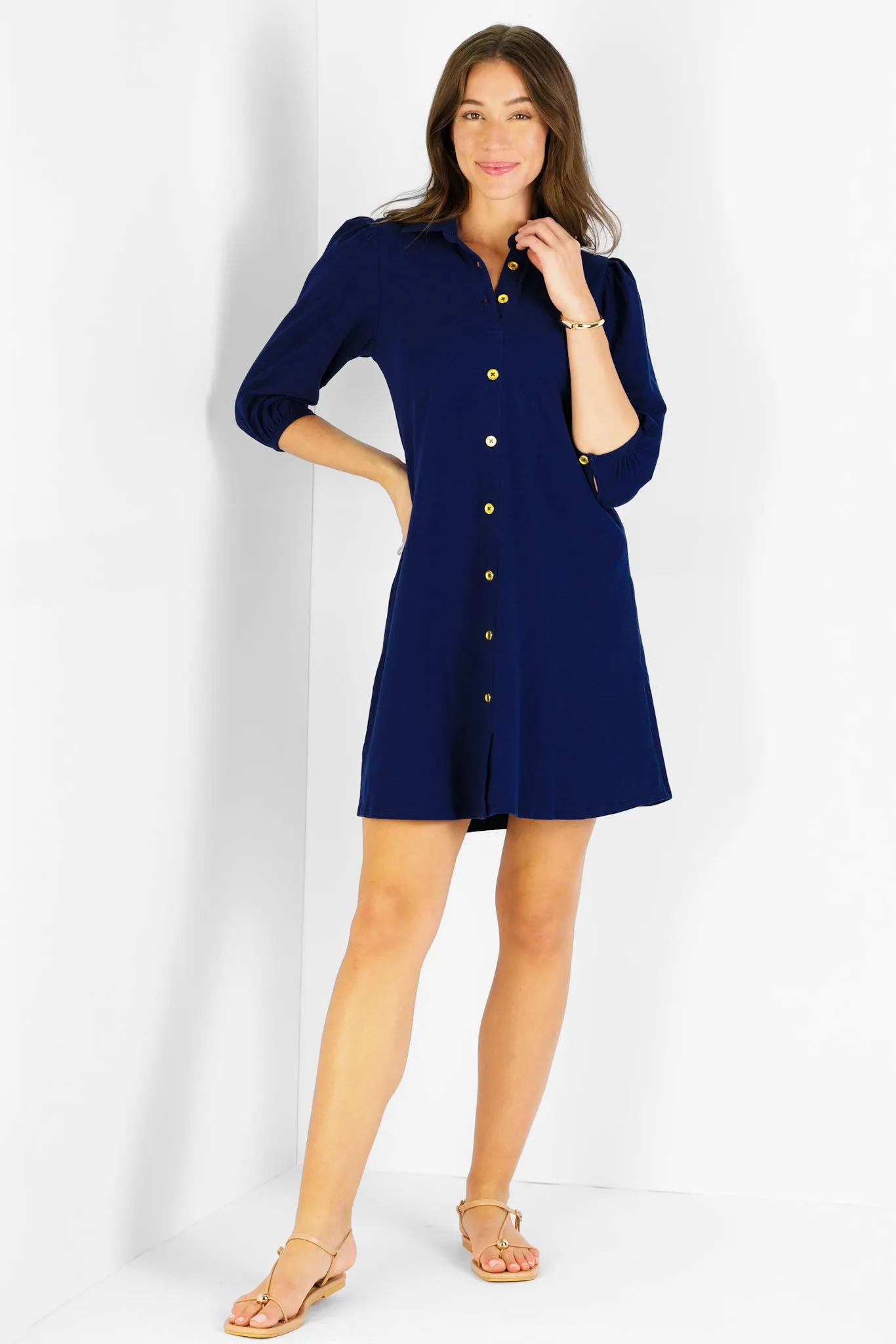Ashlynn Dress in Solid Navy sold by Duffield Lane product image thumbnail 3