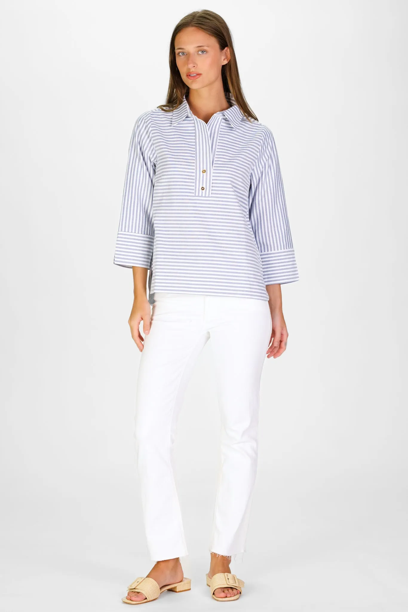 Toni Top in Navy Oxford Stripe sold by Duffield Lane product image thumbnail 3
