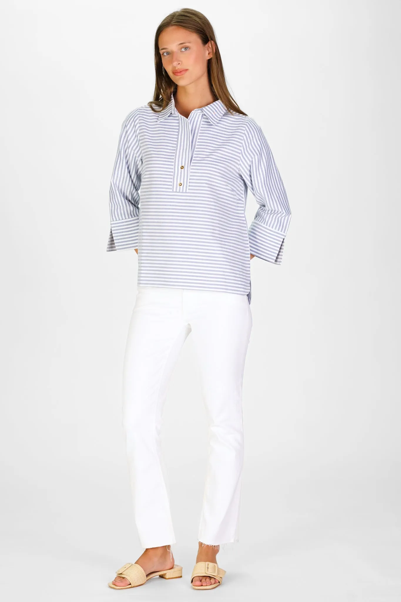 Toni Top in Navy Oxford Stripe sold by Duffield Lane product image thumbnail 5