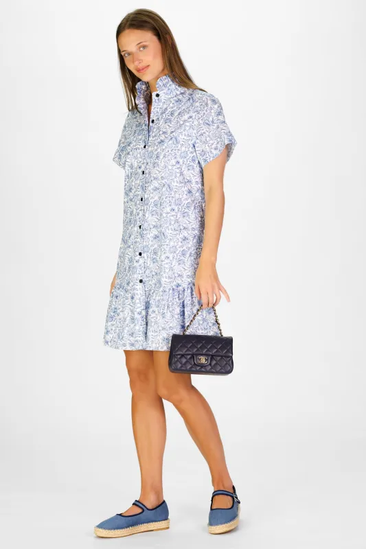 Inez Dress in Blue Floral sold by Duffield Lane