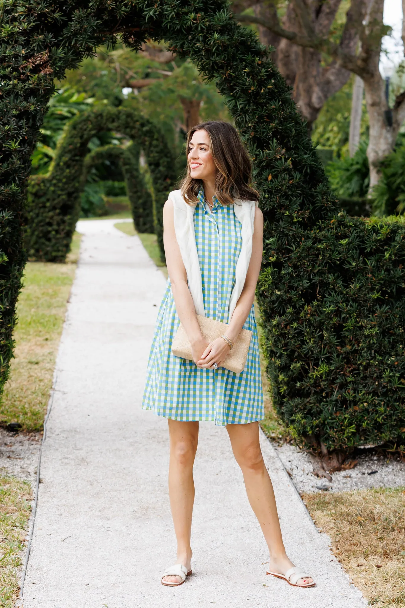 Jan Dress in Green & Blue Gingham sold by Duffield Lane product image thumbnail 5