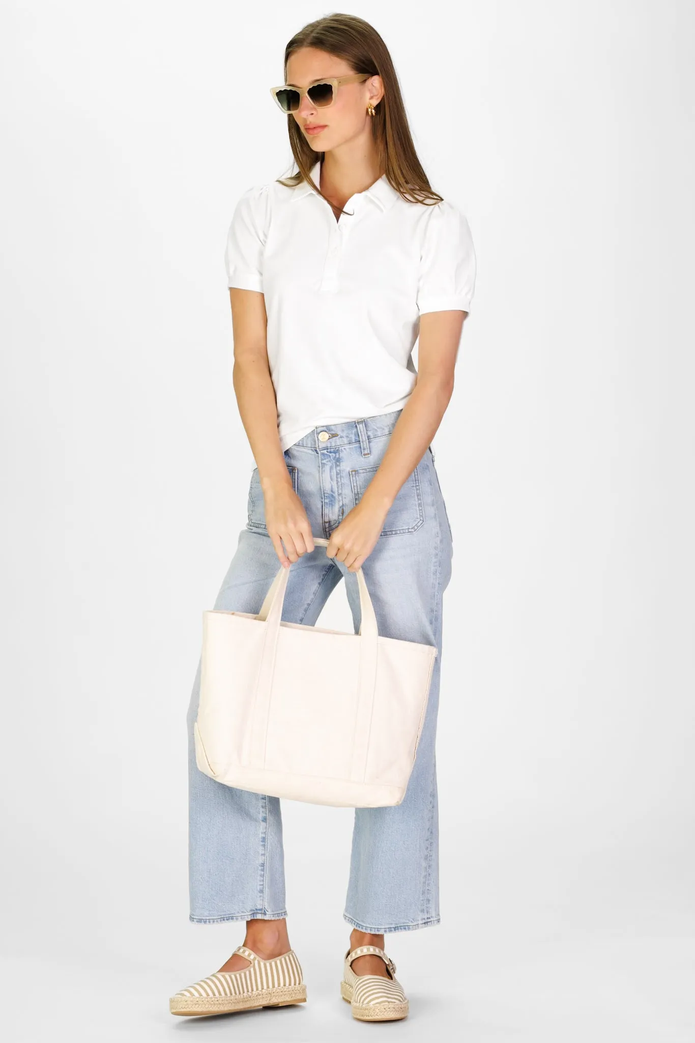 Palmer Polo Top in White sold by Duffield Lane product image thumbnail 2