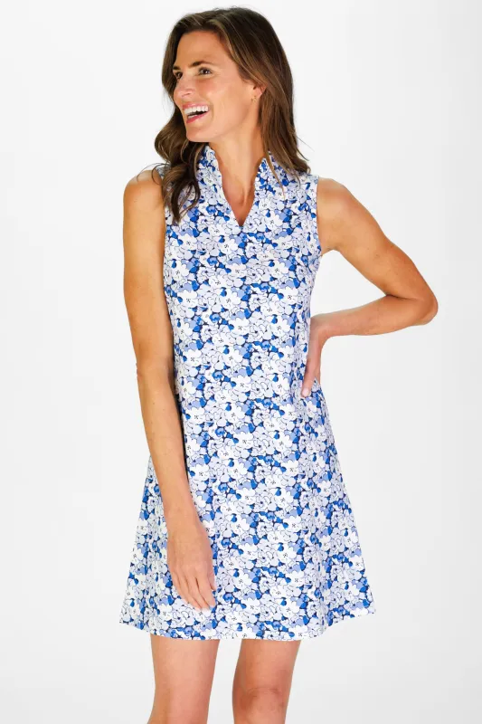 Poppy Dress in Indigo Blooms made by Duffield Lane