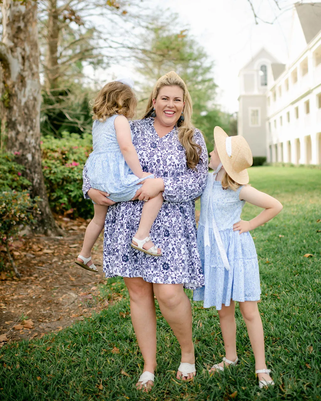 The Fiona Dress in Morning Glory sold by Duffield Lane