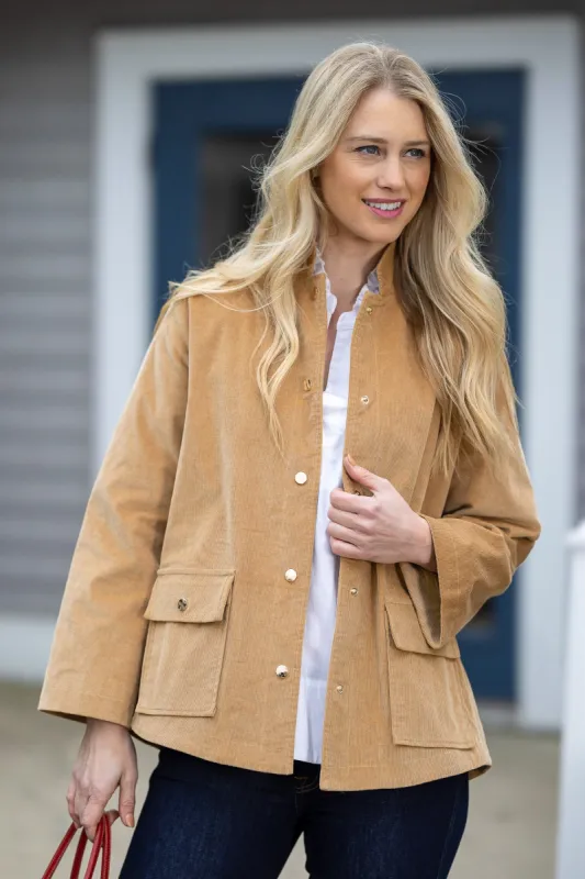 Courtney Jacket in Camel Corduroy sold by Duffield Lane