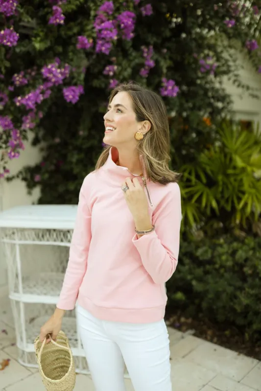 The Bowen Sweatshirt in SuperSoft BonBon Pink sold by Duffield Lane