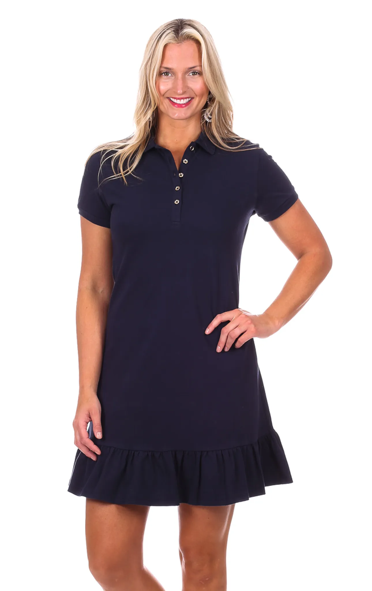 Kathy Dress in Navy sold by Duffield Lane