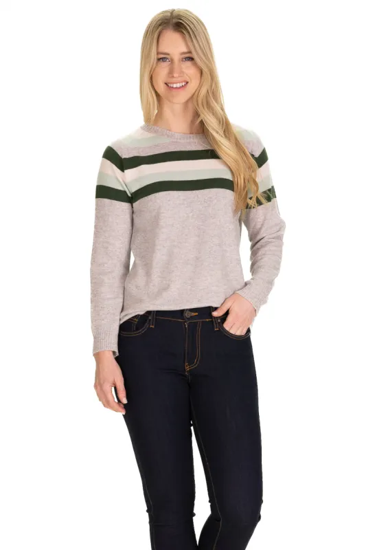 Aspen Cashmere Crewneck in Foggy sold by Duffield Lane