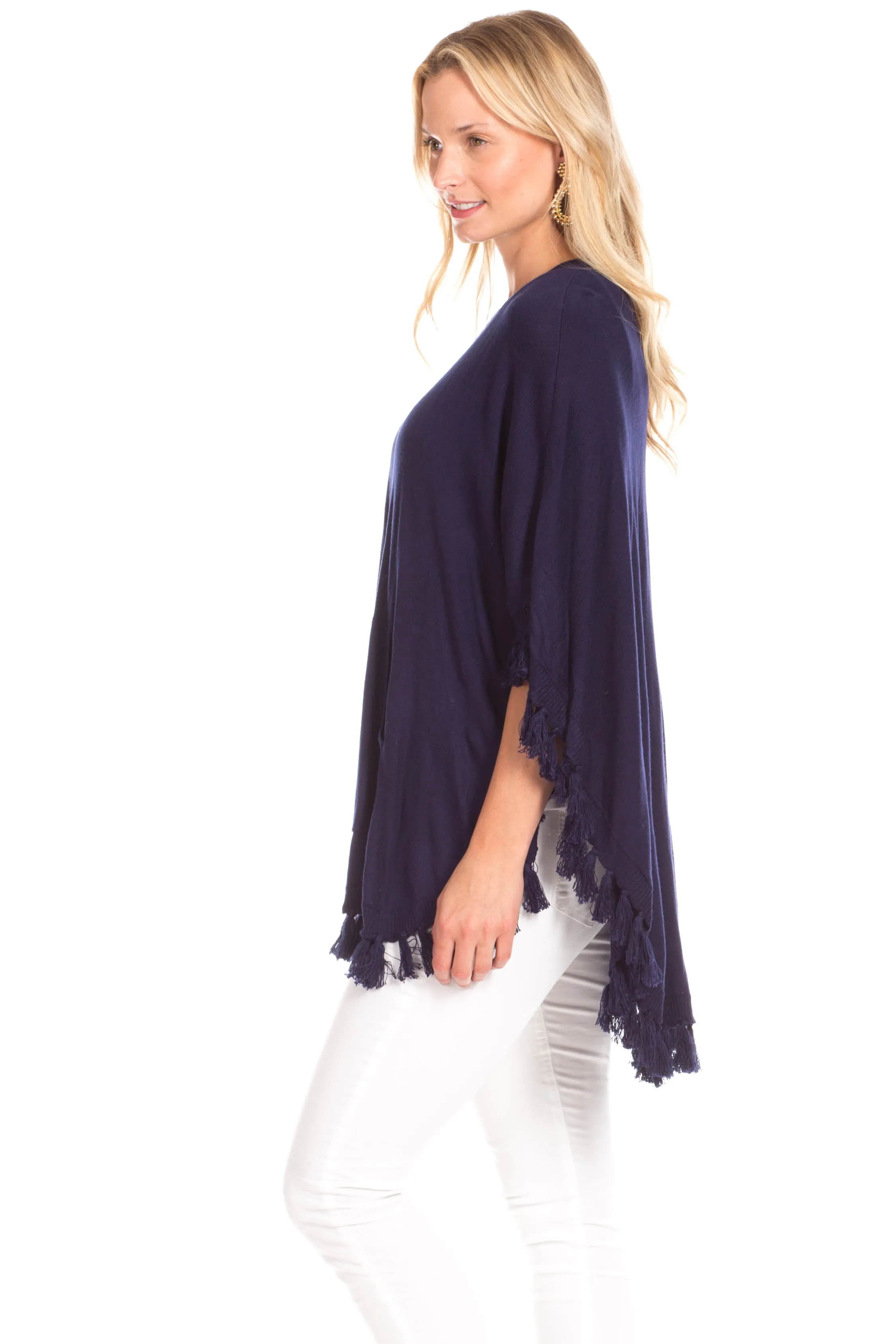 Penny Poncho in Navy sold by Duffield Lane product image thumbnail 3