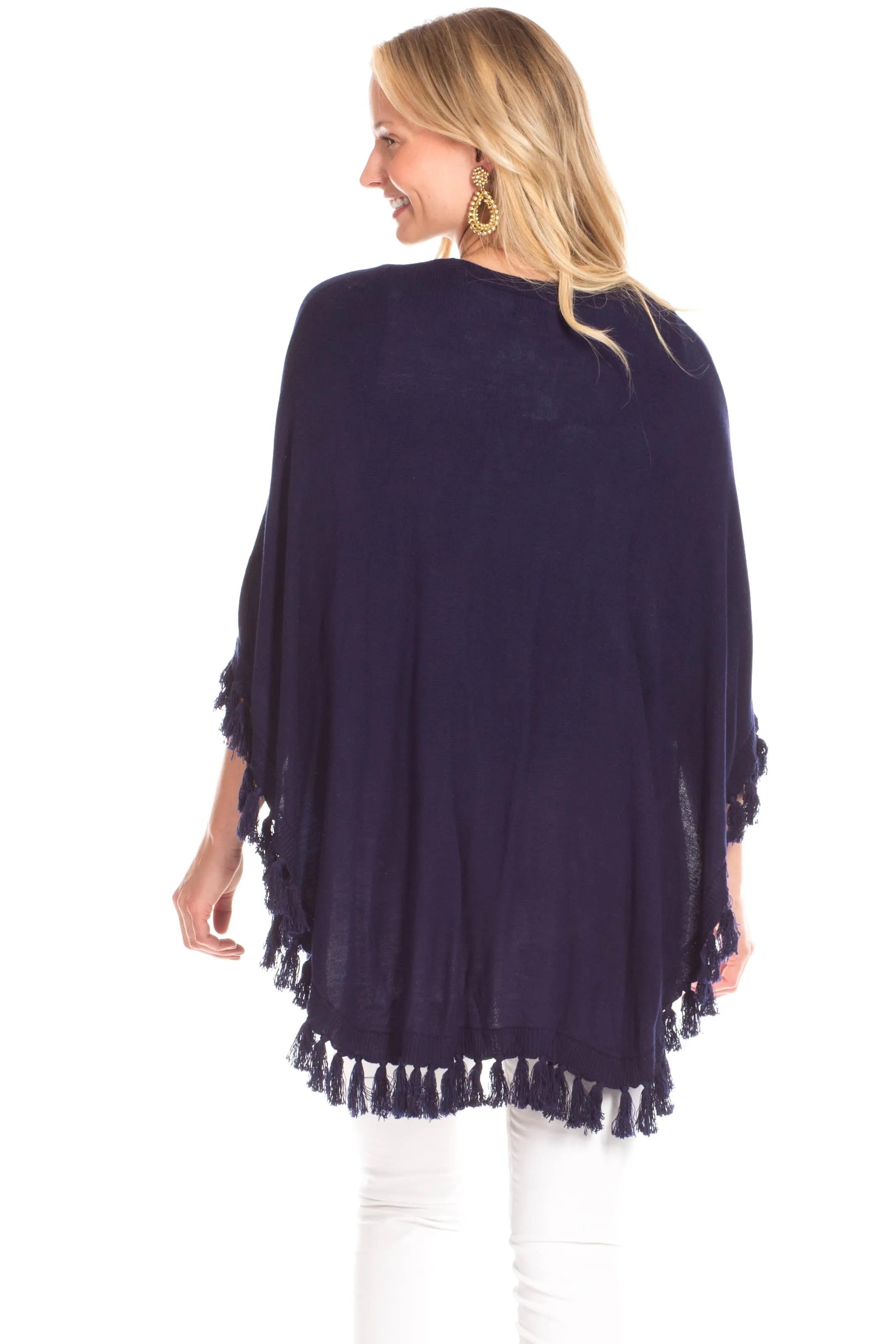 Penny Poncho in Navy sold by Duffield Lane product image thumbnail 2