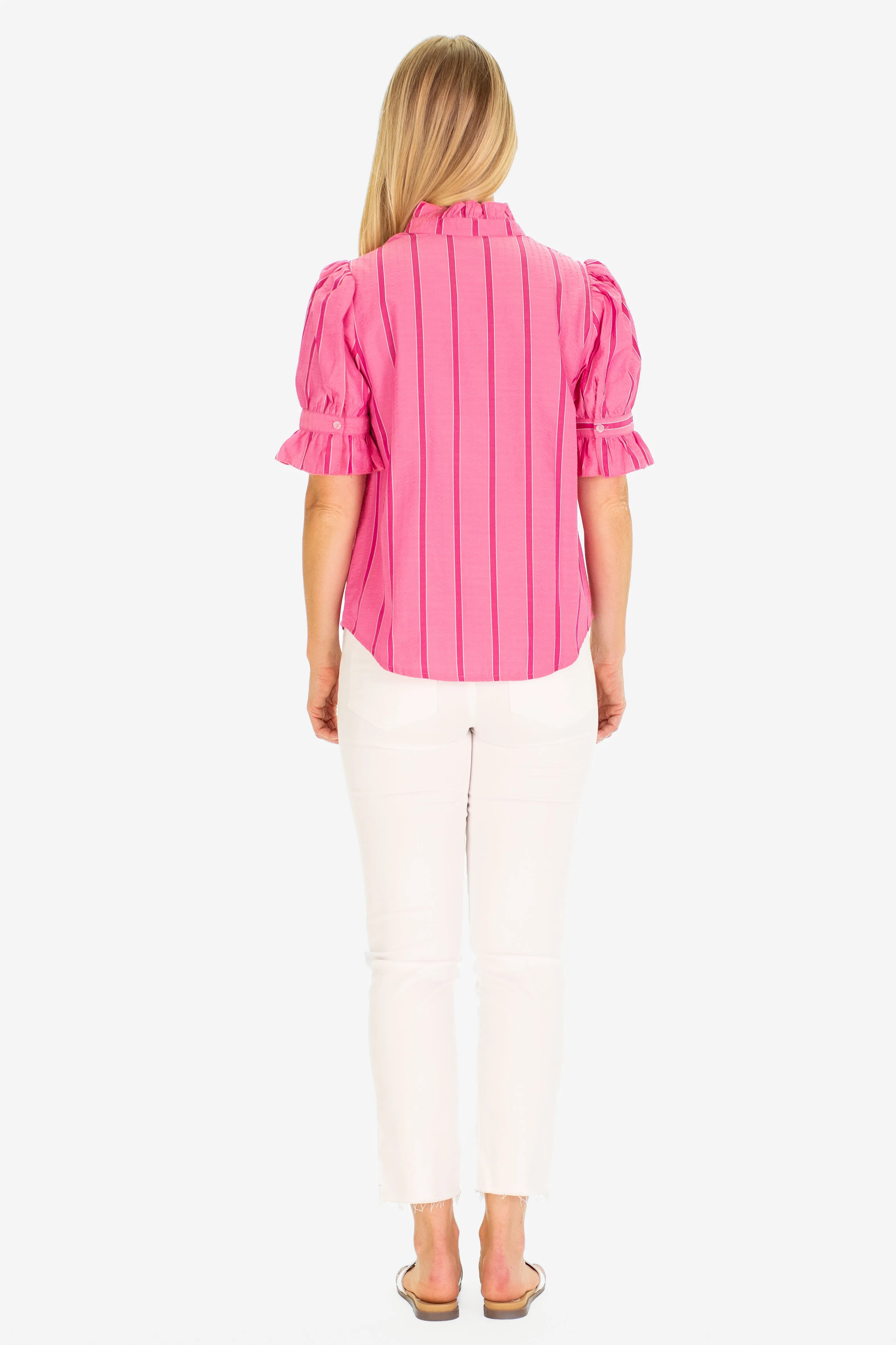 The Marlow Top in Candy Pink Seersucker sold by Duffield Lane product image thumbnail 3