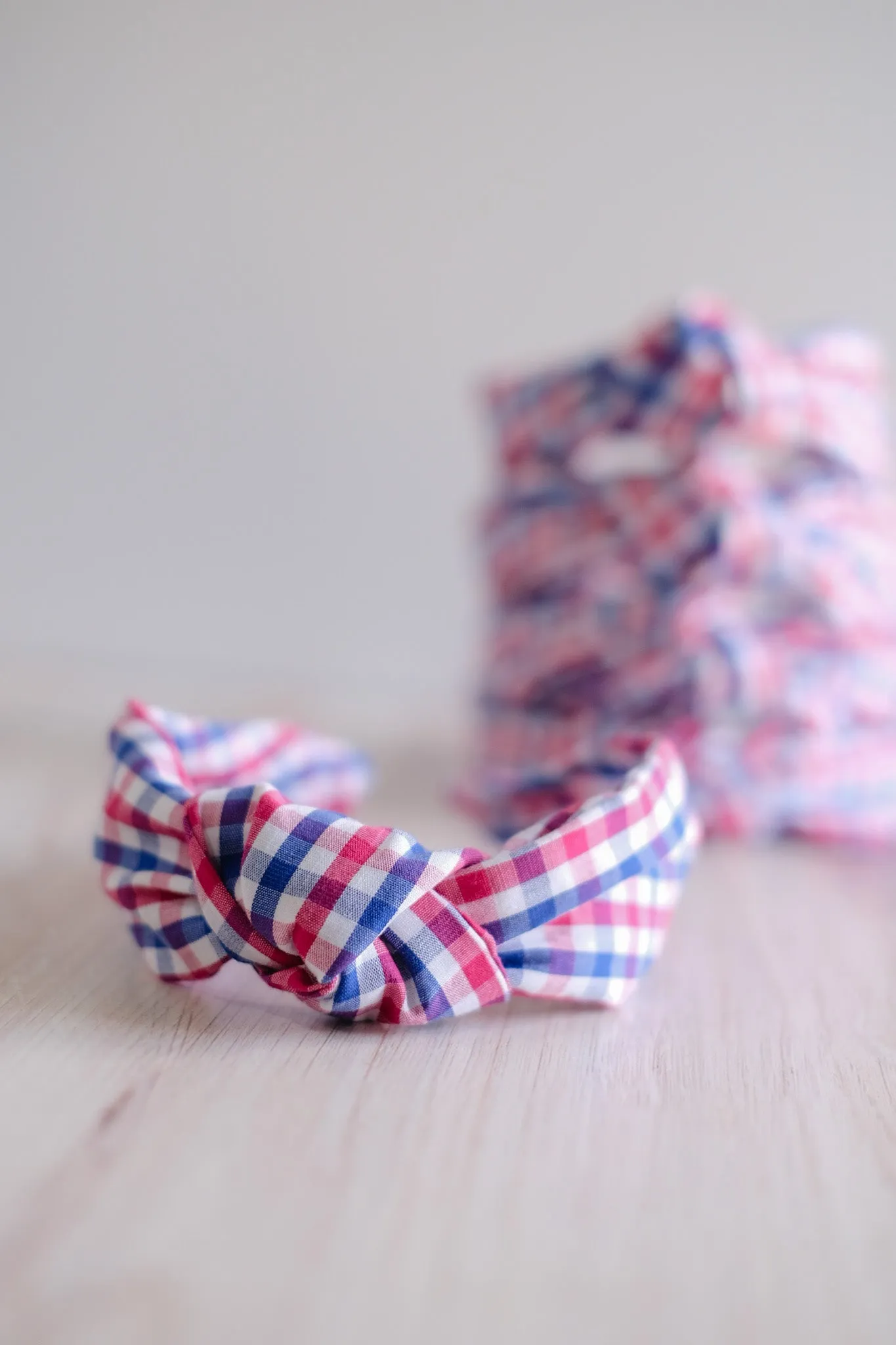 The Jones Headband - Red/Navy Gingham sold by Duffield Lane