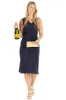 The Delia Dress in Navy sold by Duffield Lane