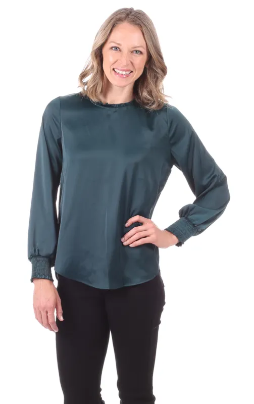 Skylar Top in Forest sold by Duffield Lane