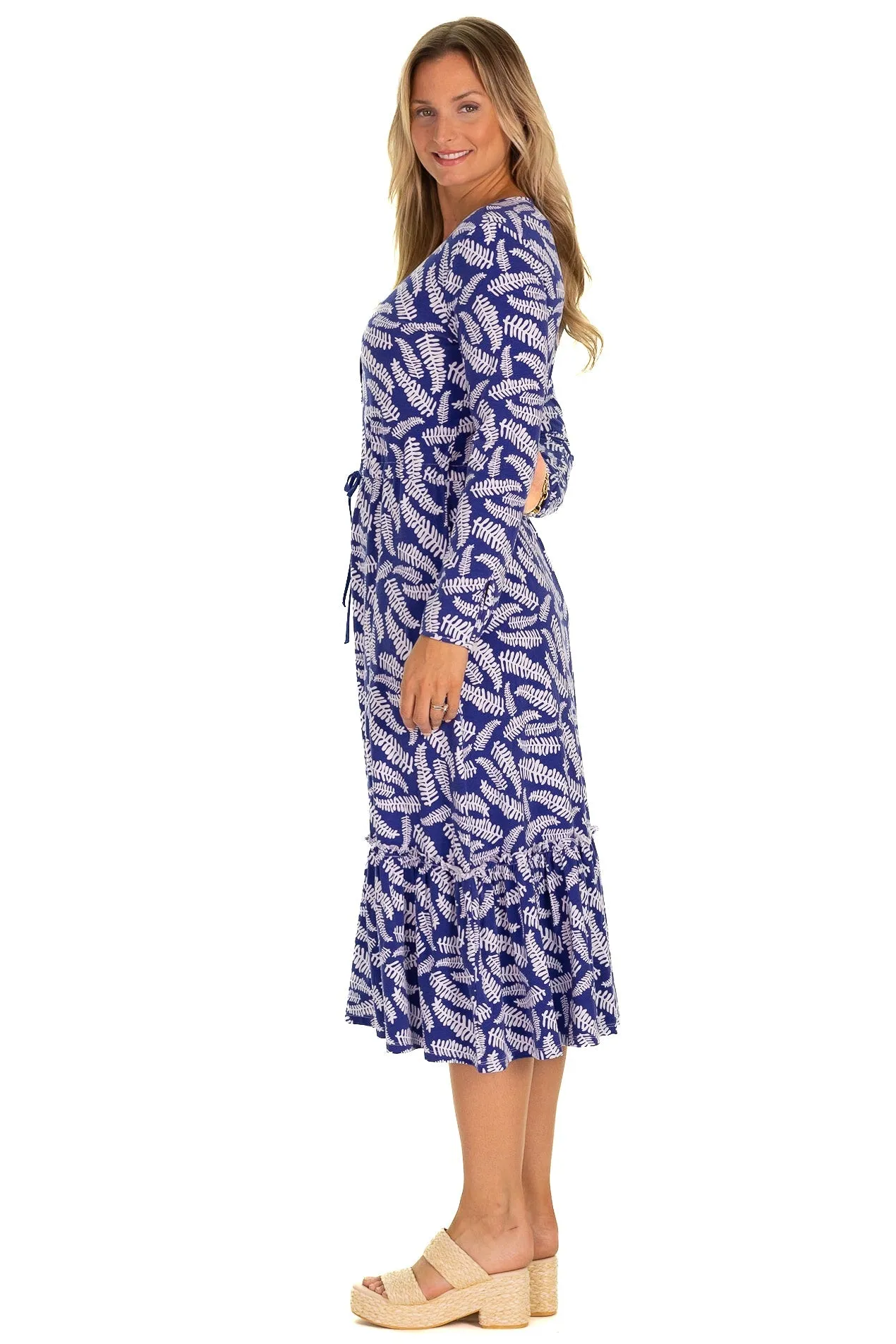 The Mosa Midi Dress in Blue Fern sold by Duffield Lane product image thumbnail 3