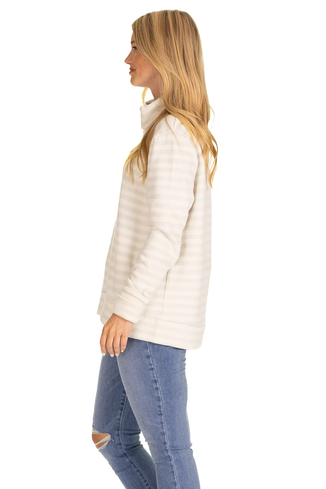 Minley Pullover In Light Blue & Cream Stripe sold by Duffield Lane product image thumbnail 3