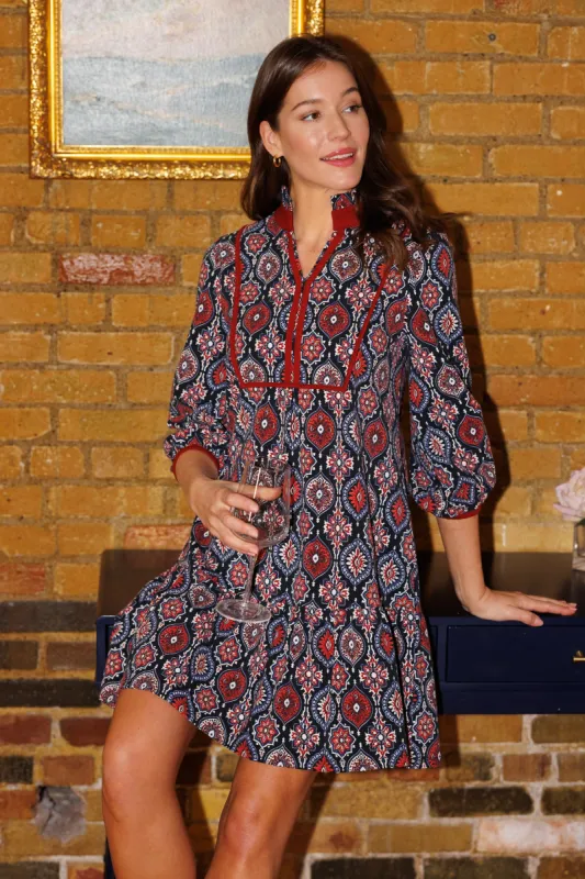 Katie Dress in Medallion sold by Duffield Lane