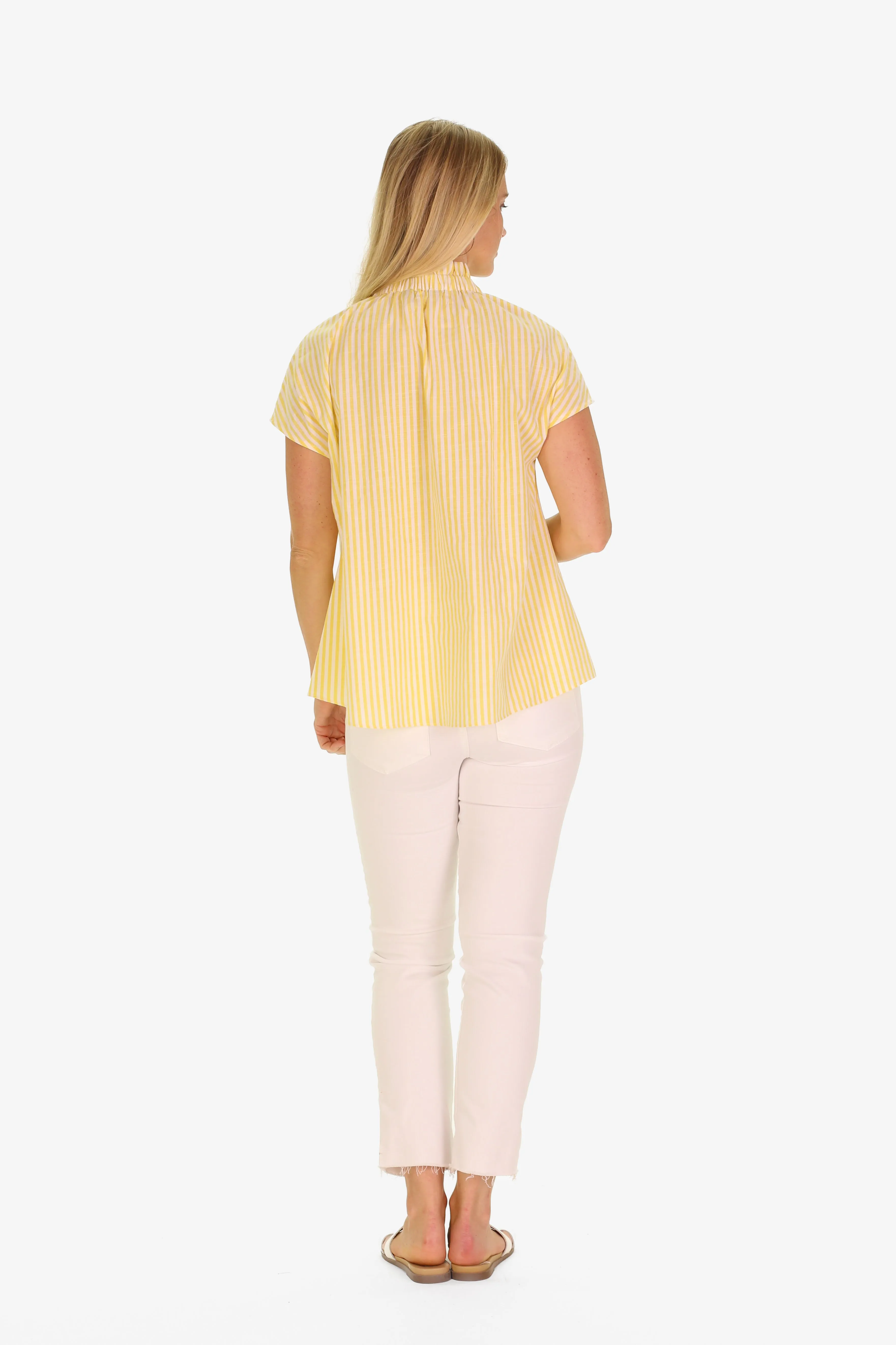 The Pepper Popover in Lemon Linen Stripe sold by Duffield Lane product image thumbnail 3
