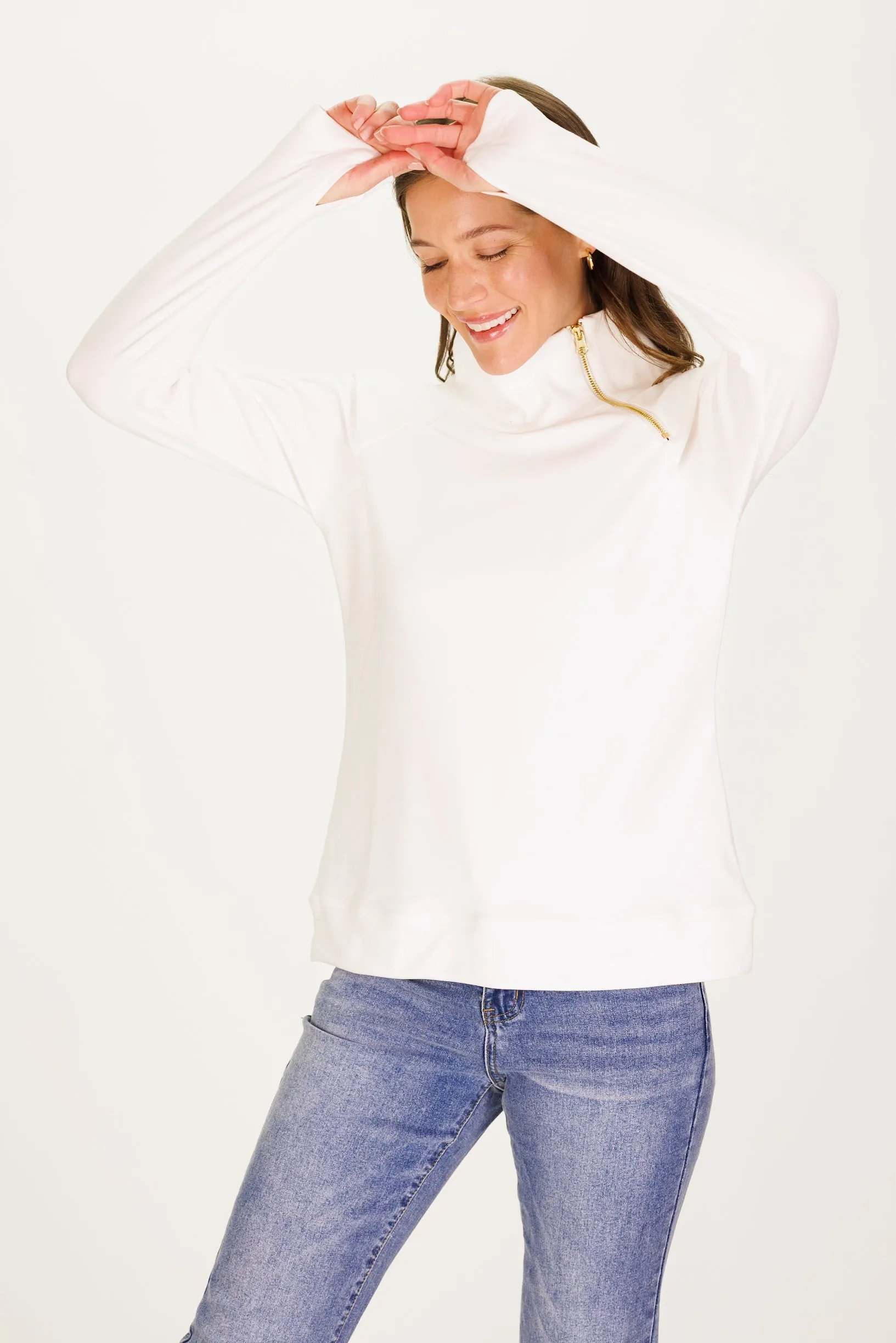 The Bowen Sweatshirt in White SuperSoft sold by Duffield Lane product image thumbnail 4