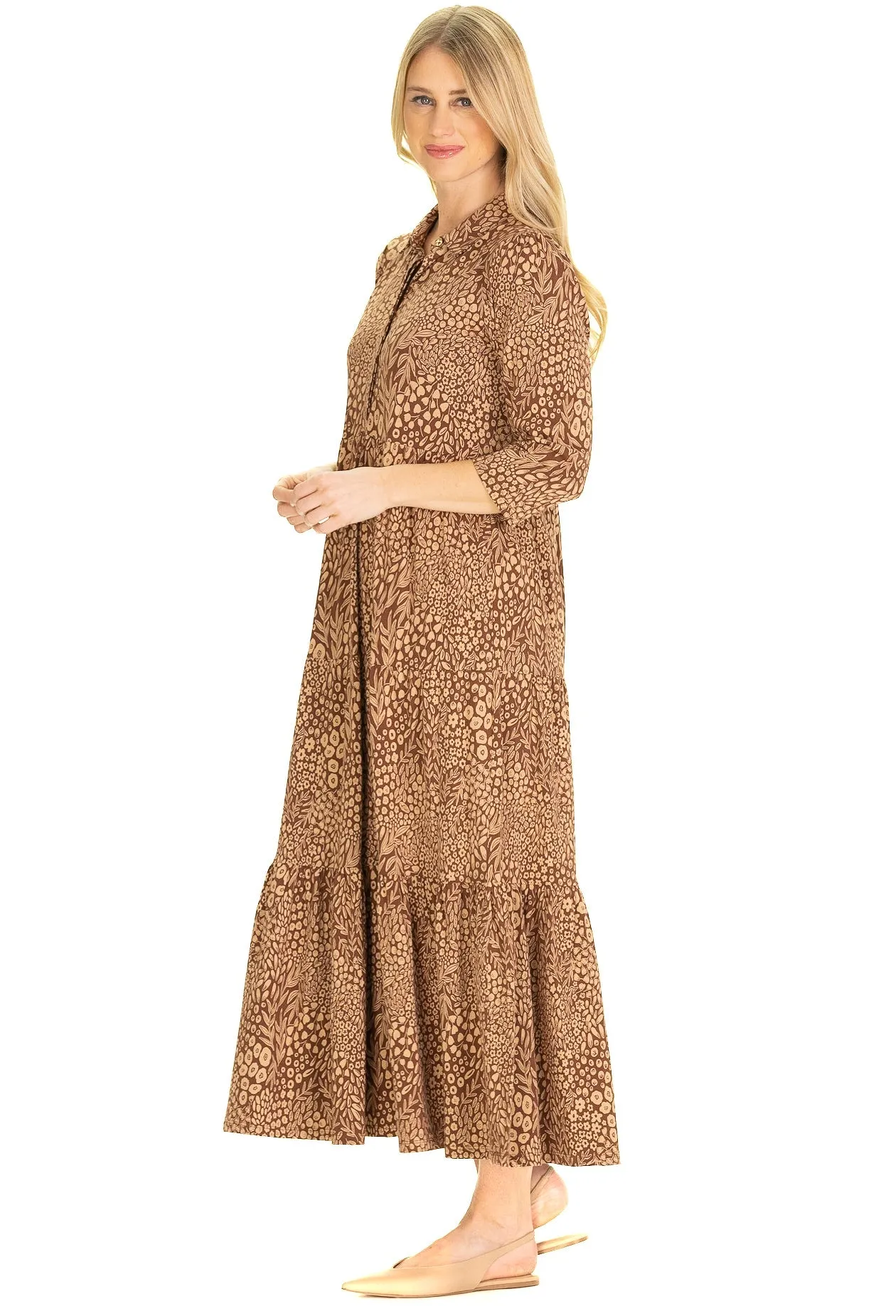 The Merritt Midi Dress in Mocha Forest sold by Duffield Lane product image thumbnail 3
