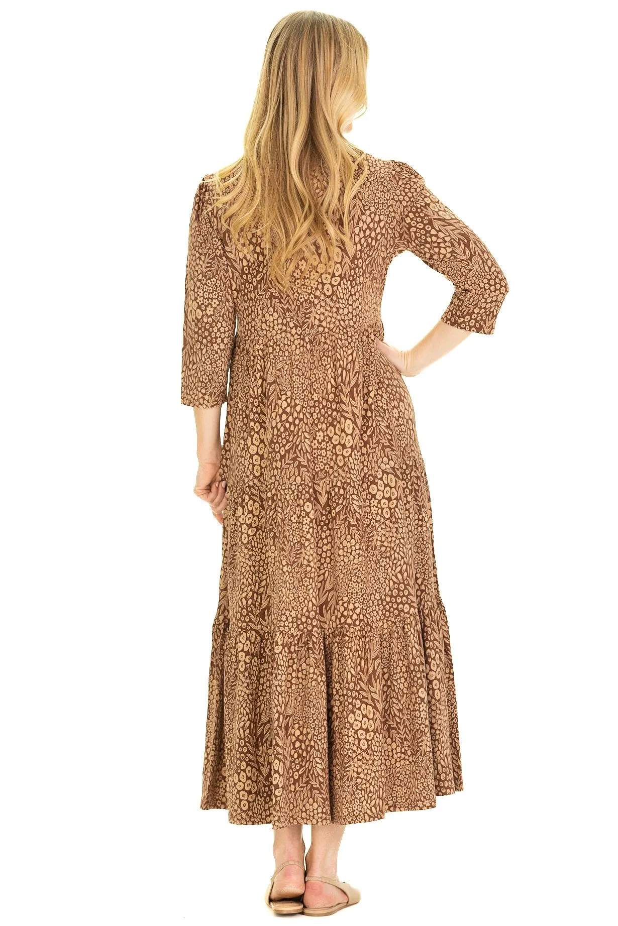 The Merritt Midi Dress in Mocha Forest sold by Duffield Lane product image thumbnail 4