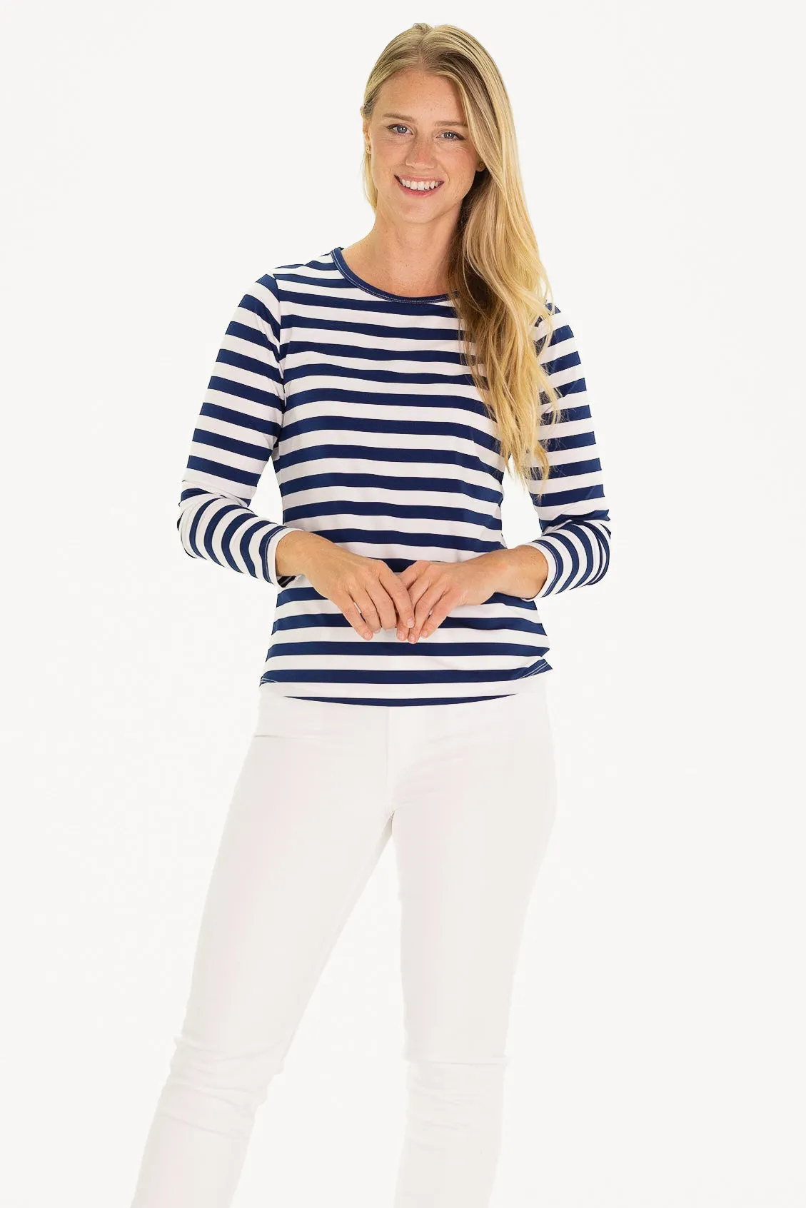 Sunnie Sun Shirt in Royal Navy & White Stripe sold by Duffield Lane product image thumbnail 3