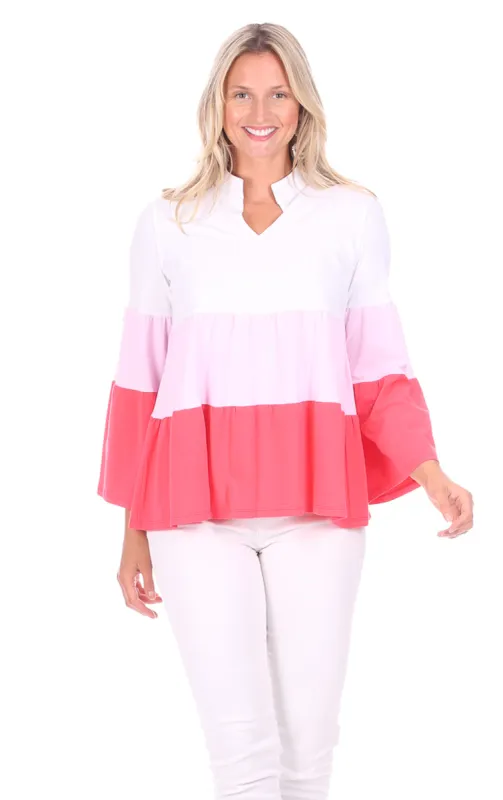 Tate Top in Pink Colorblock sold by Duffield Lane