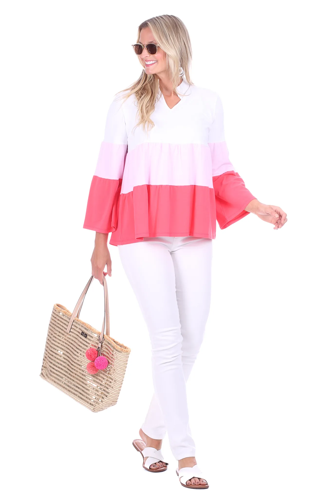 Tate Top in Pink Colorblock sold by Duffield Lane product image thumbnail 2