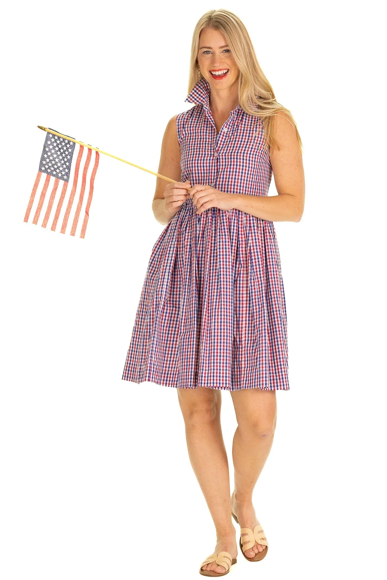 The Ada Dress in Navy & Red Gingham sold by Duffield Lane product image thumbnail 4