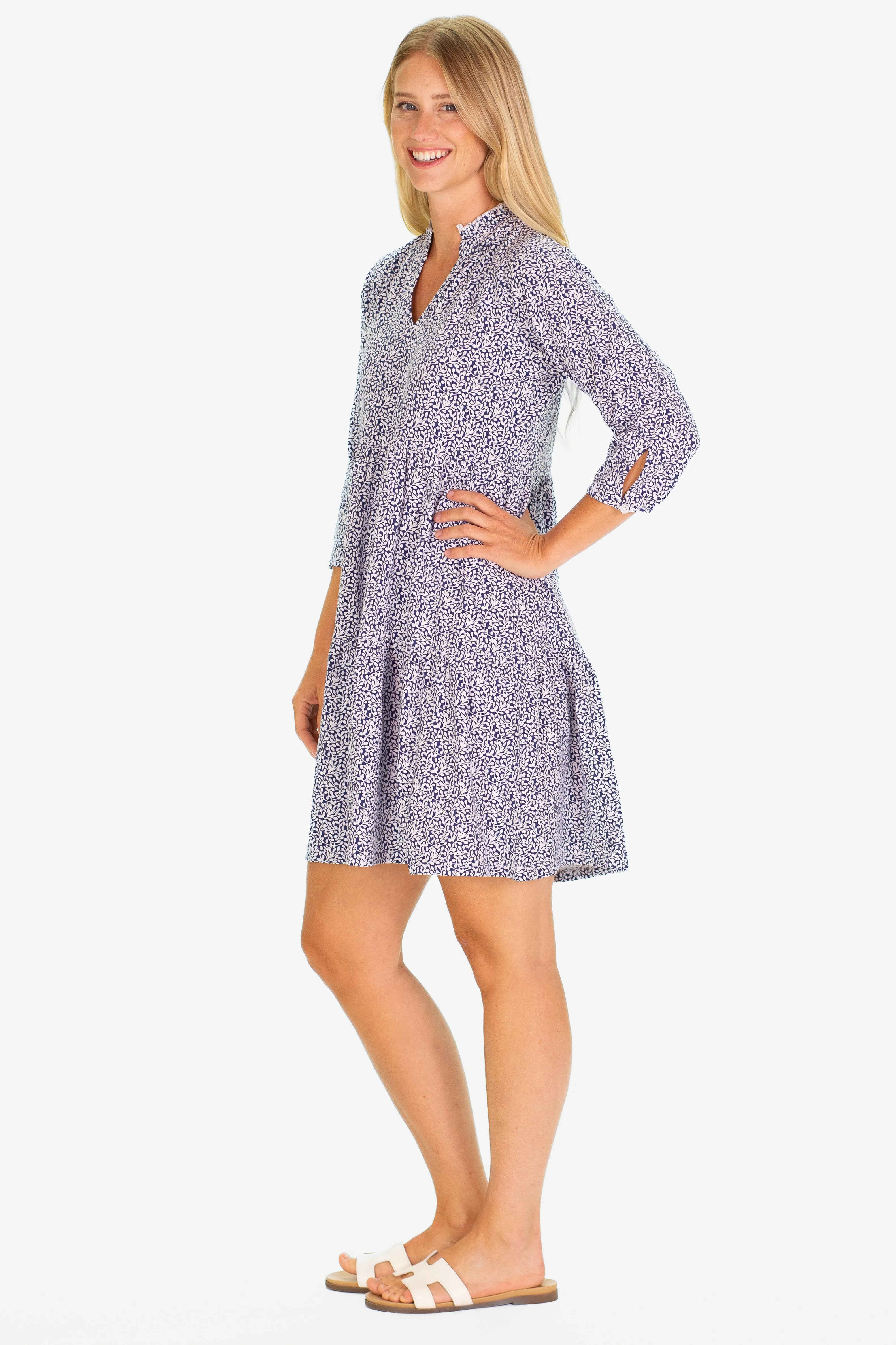 The Fiona Dress in Navy Floret sold by Duffield Lane product image thumbnail 2