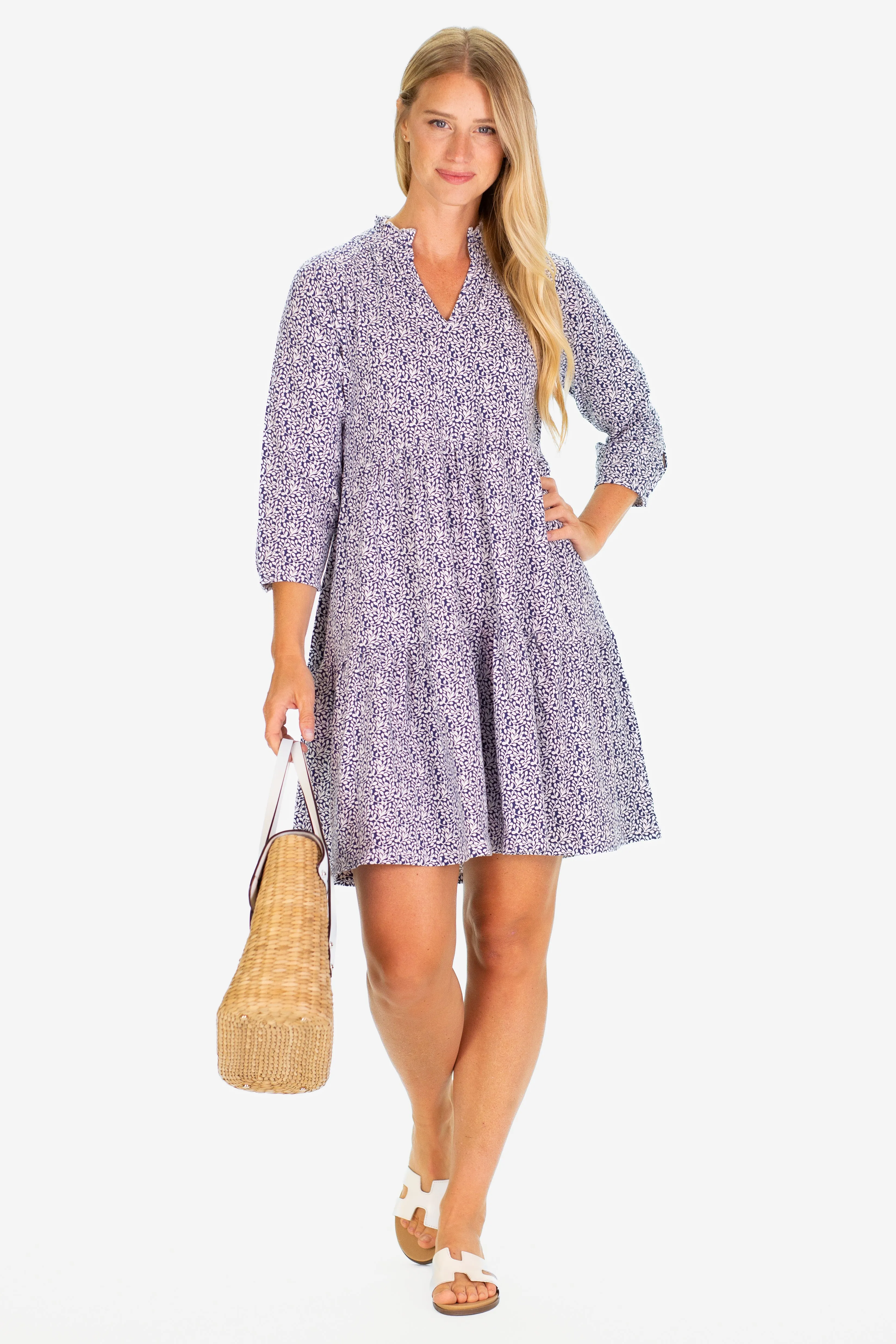 The Fiona Dress in Navy Floret sold by Duffield Lane product image thumbnail 5